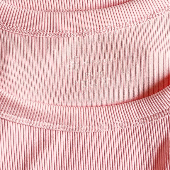 Ribbed High Neck Tank Top, Pink, Juniors, Lightweight - Picture 5 of 9